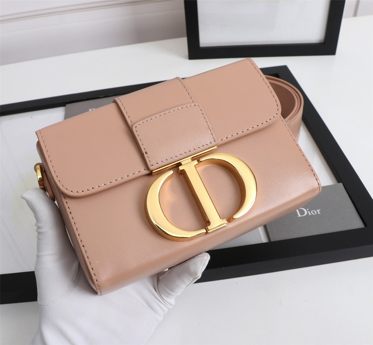 Dior 30 Montaigne Box Bag In Pink Box Calfskin