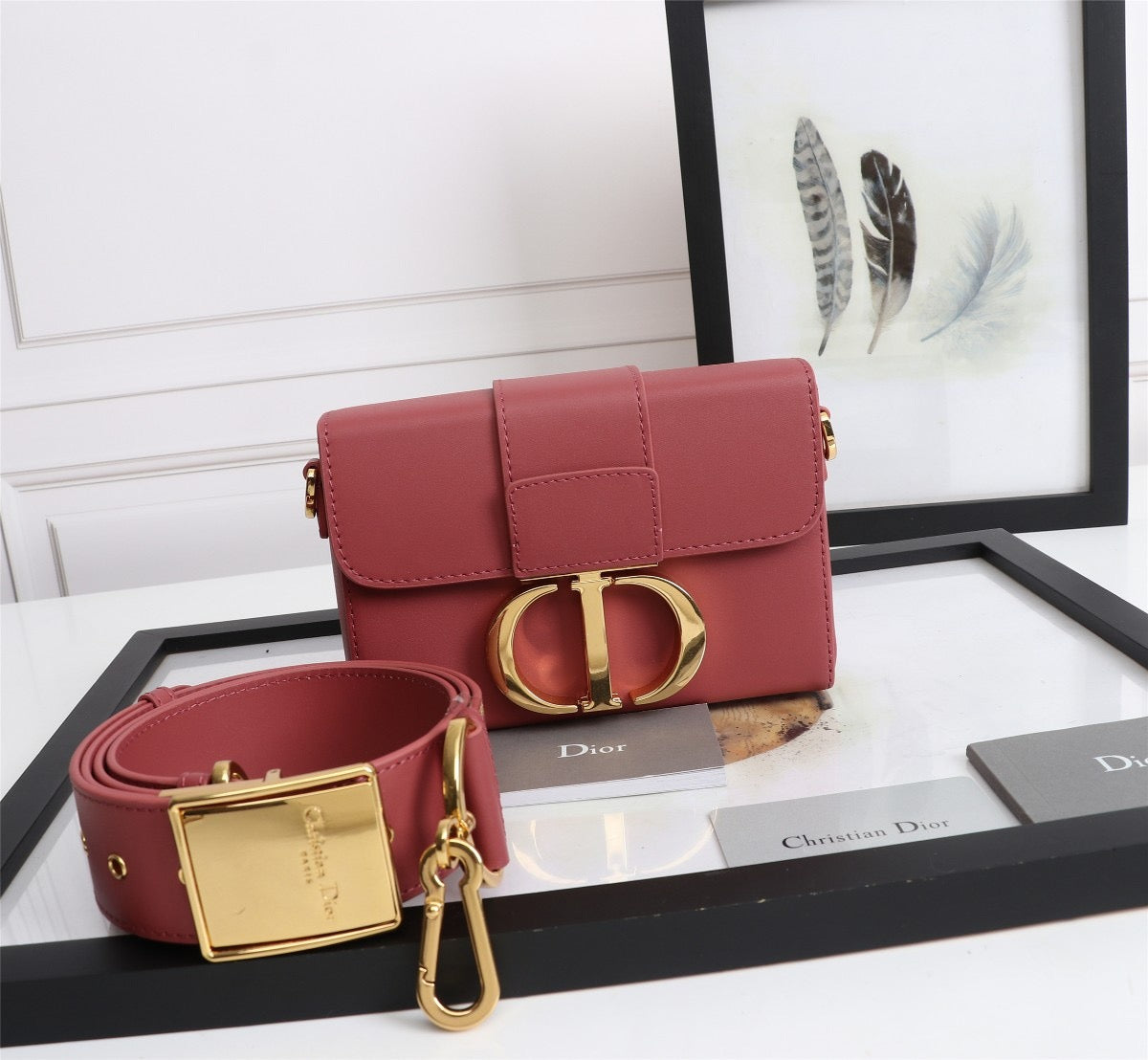 Dior 30 Montaigne Box Bag In Pomegranate Red Box Calfskin