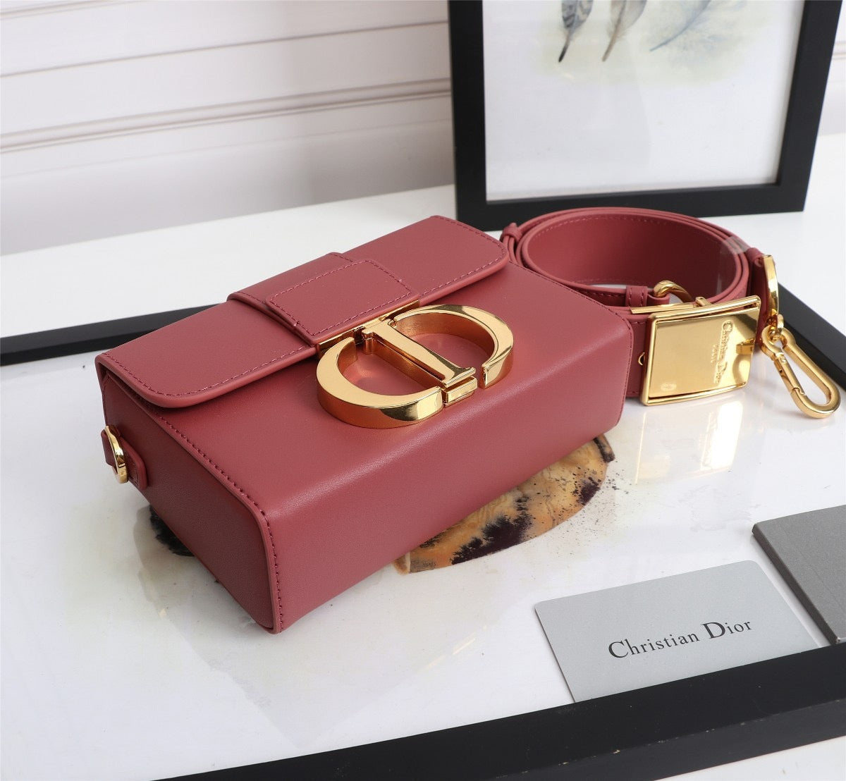 Dior 30 Montaigne Box Bag In Pomegranate Red Box Calfskin