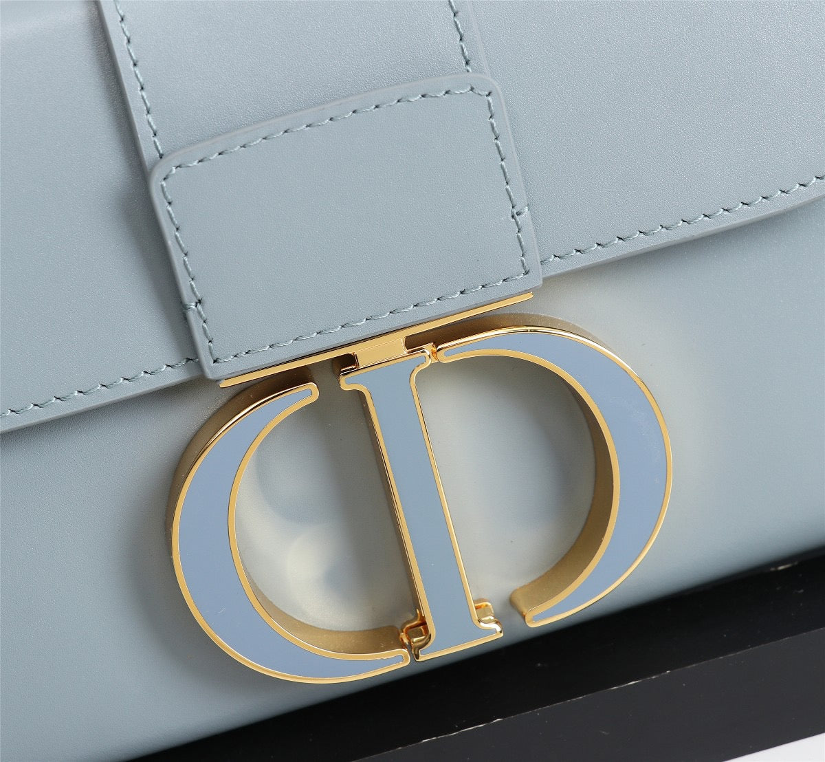 Dior 30 Montaigne Box Bag In Light Blue Box Calfskin