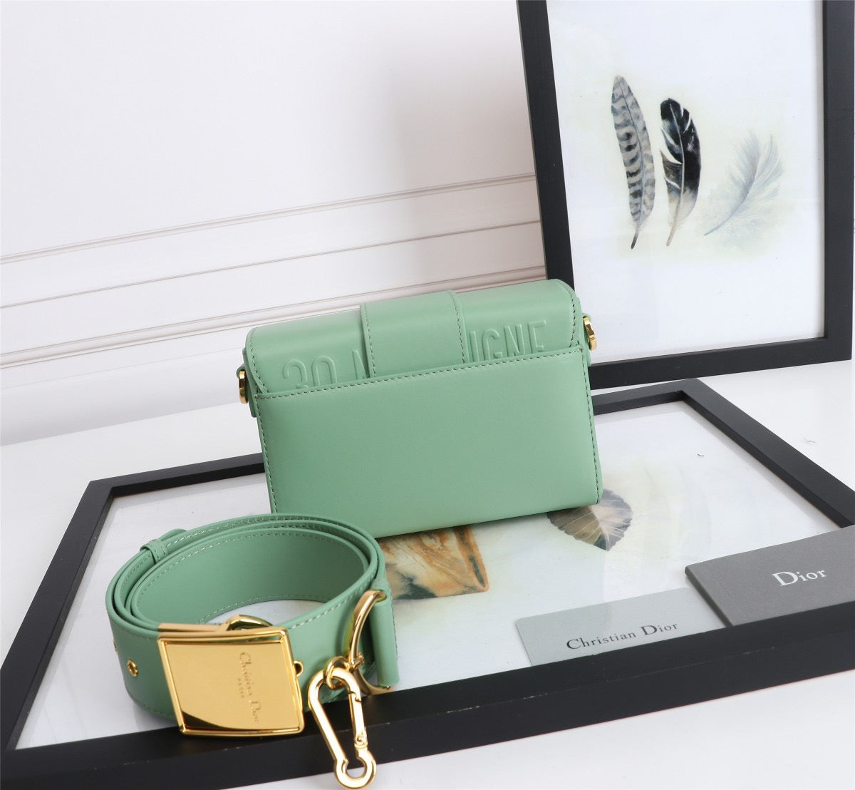 Dior 30 Montaigne Box Bag In Avocado Green Box Calfskin