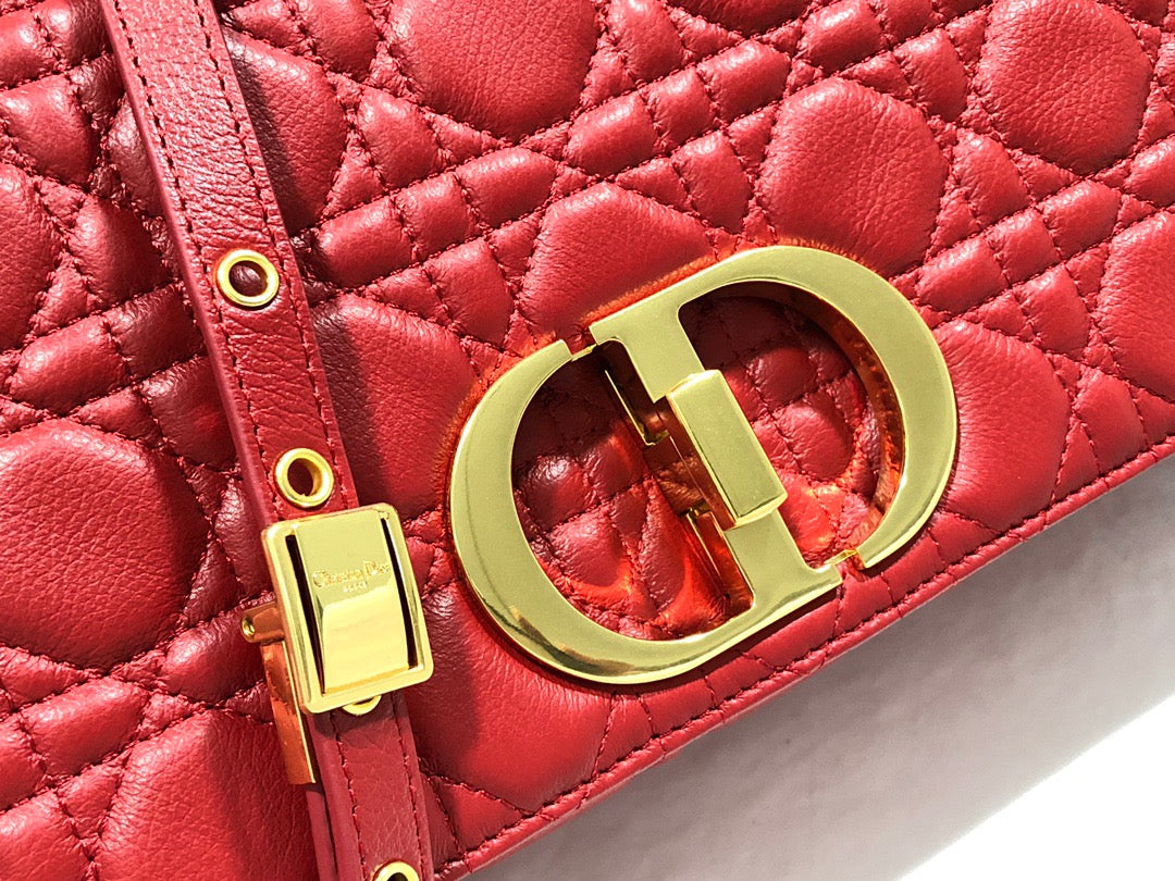 Dior Caro Large Bag In Red Cannage CalfskiRed