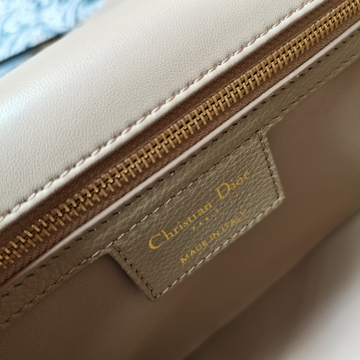 Dior Caro Large Bag In Beige Cannage Calfskin