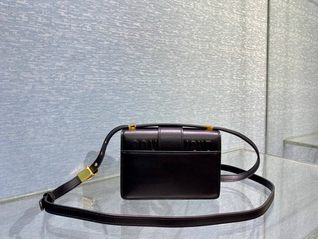 Dior 30 Montaigne Micro Bag In Black Box Calfskin