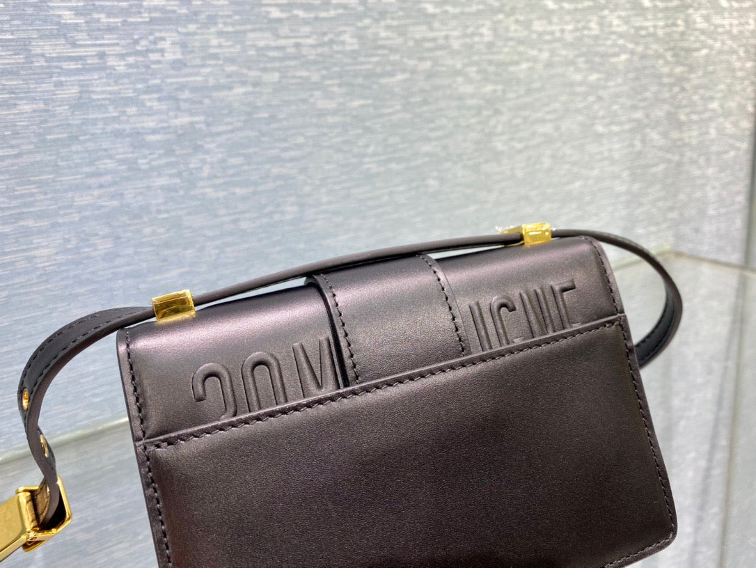 Dior 30 Montaigne Micro Bag In Black Box Calfskin