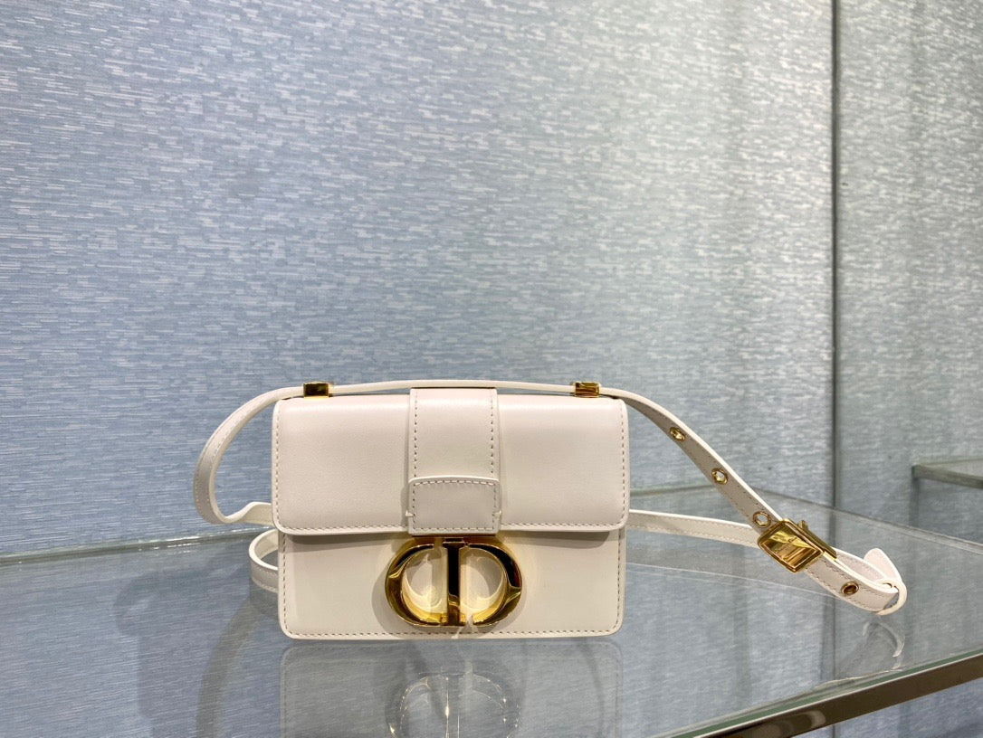 Dior 30 Montaigne Micro Bag In White Box Calfskin