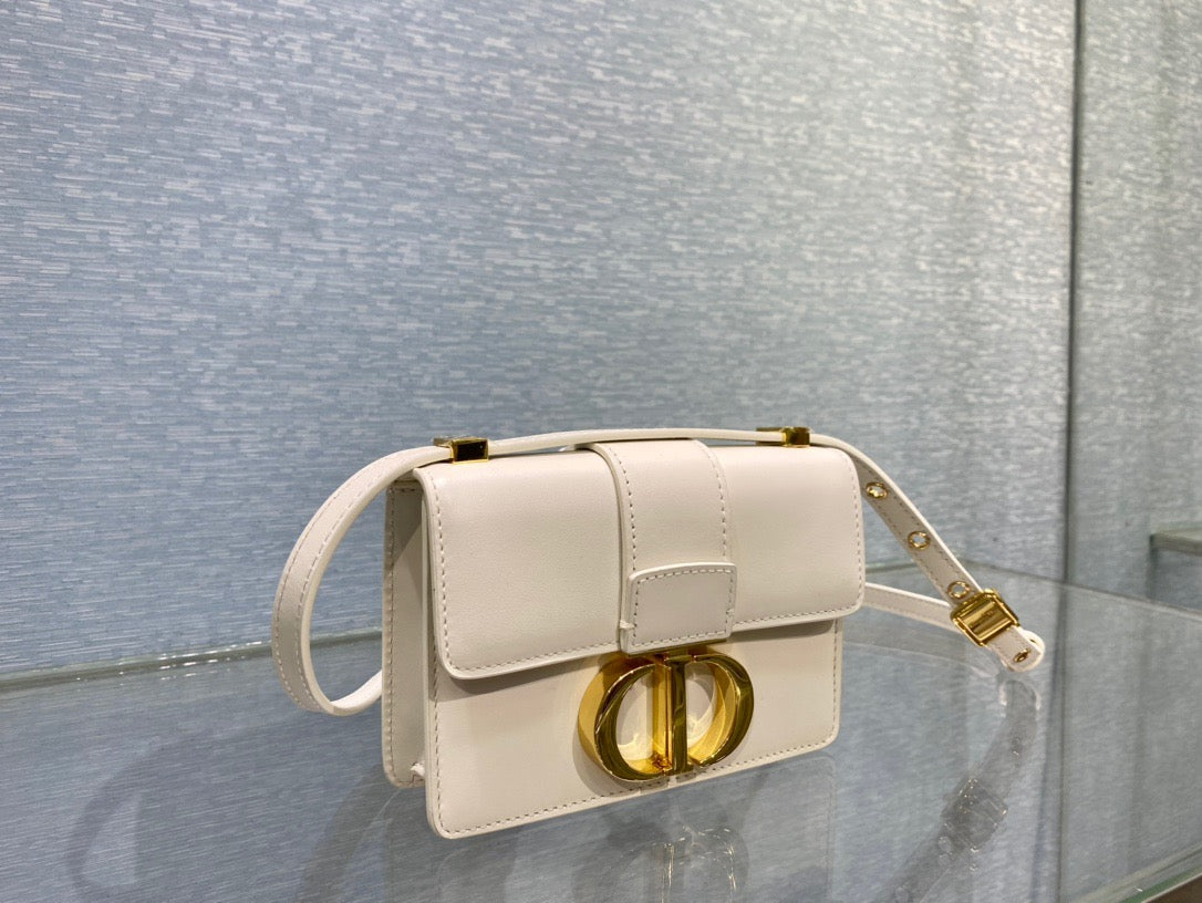 Dior 30 Montaigne Micro Bag In White Box Calfskin