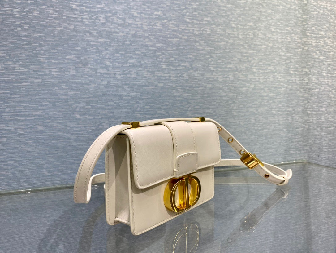 Dior 30 Montaigne Micro Bag In White Box Calfskin