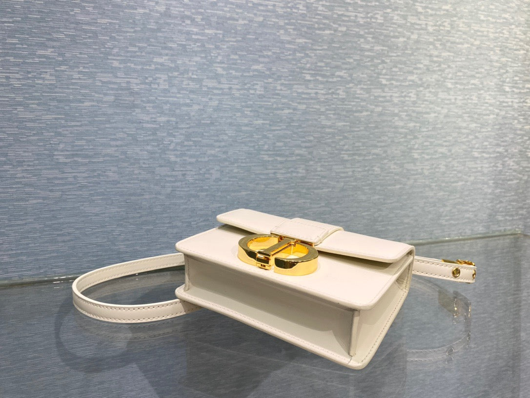 Dior 30 Montaigne Micro Bag In White Box Calfskin