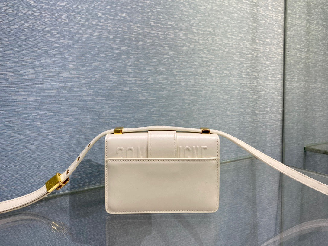 Dior 30 Montaigne Micro Bag In White Box Calfskin