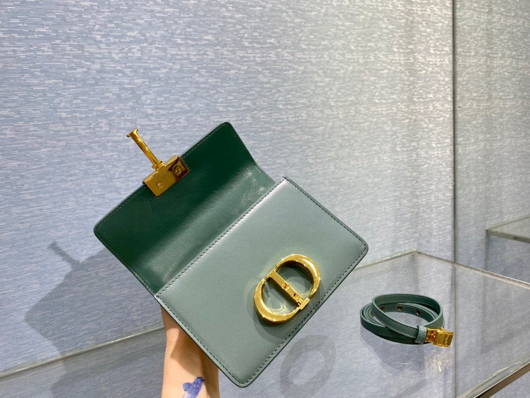 Dior 30 Montaigne Micro Bag In Green Box Calfskin