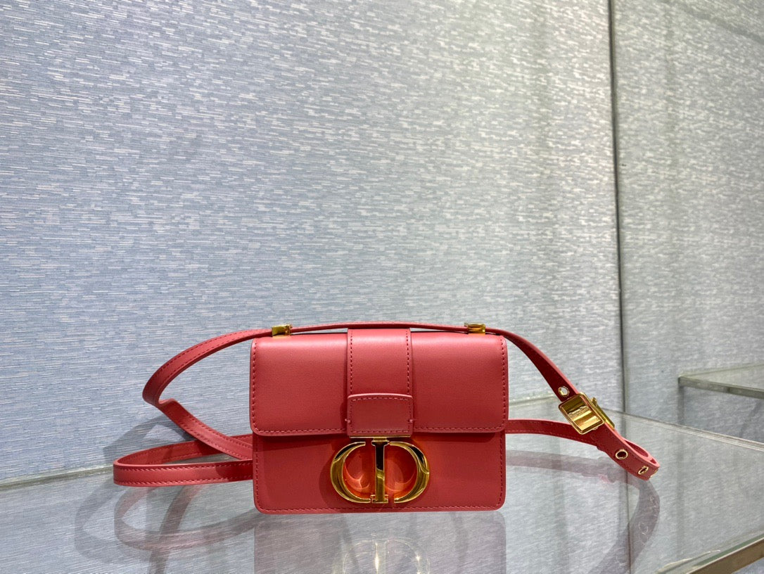 Dior 30 Montaigne Micro Bag In Red Box Calfskin