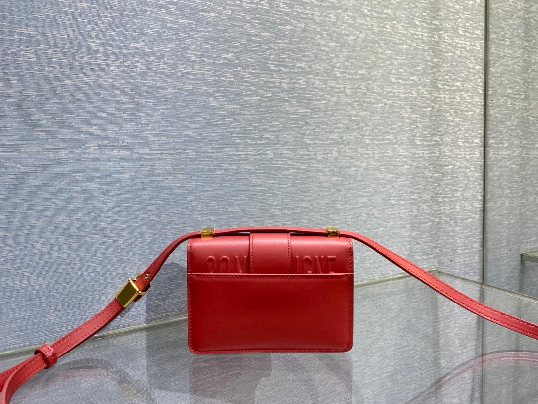 Dior 30 Montaigne Micro Bag In Red Box Calfskin