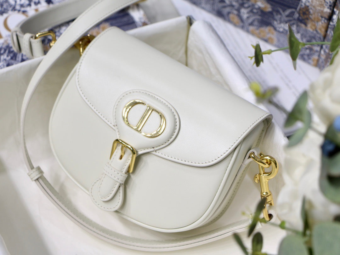 Dior Bobby Medium Bag In White Box Calfskin