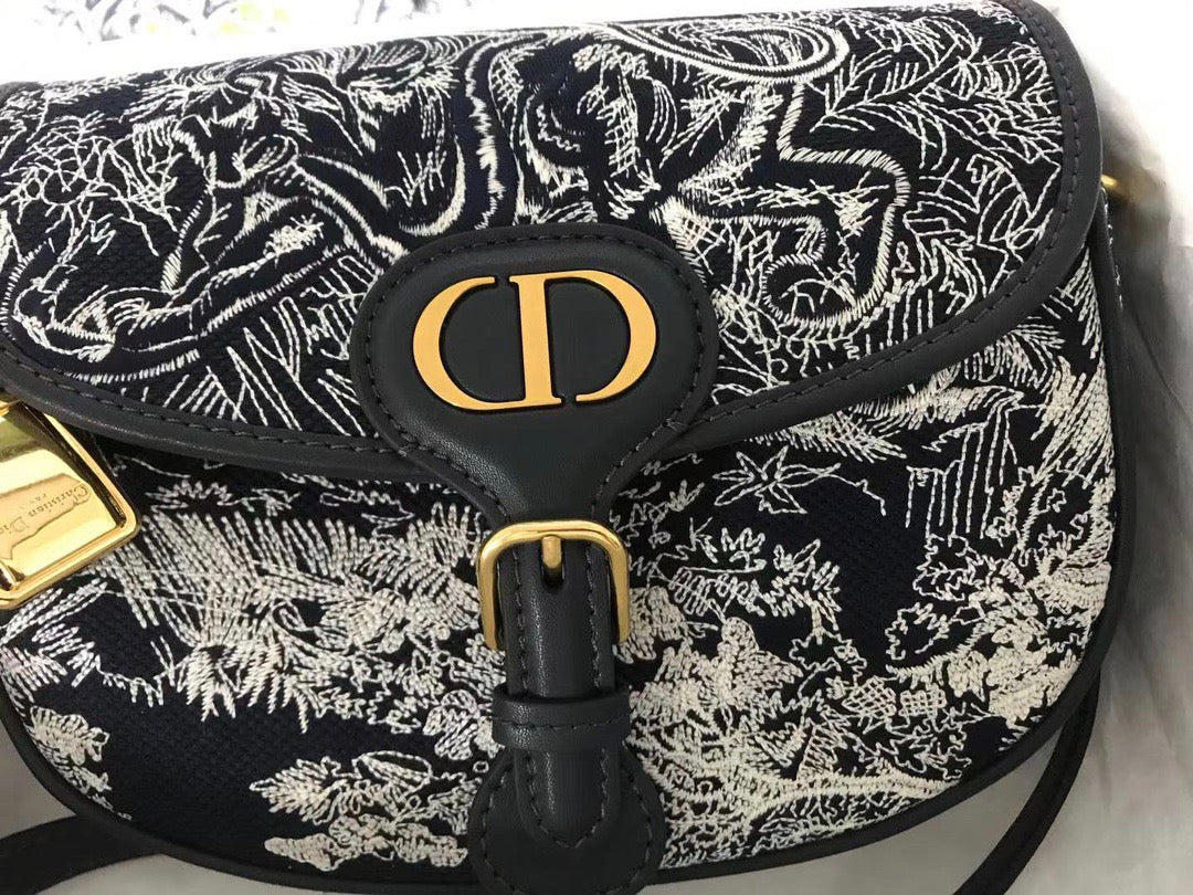 Dior Bobby Medium Bag In Blue Dior Oblique Jacquard