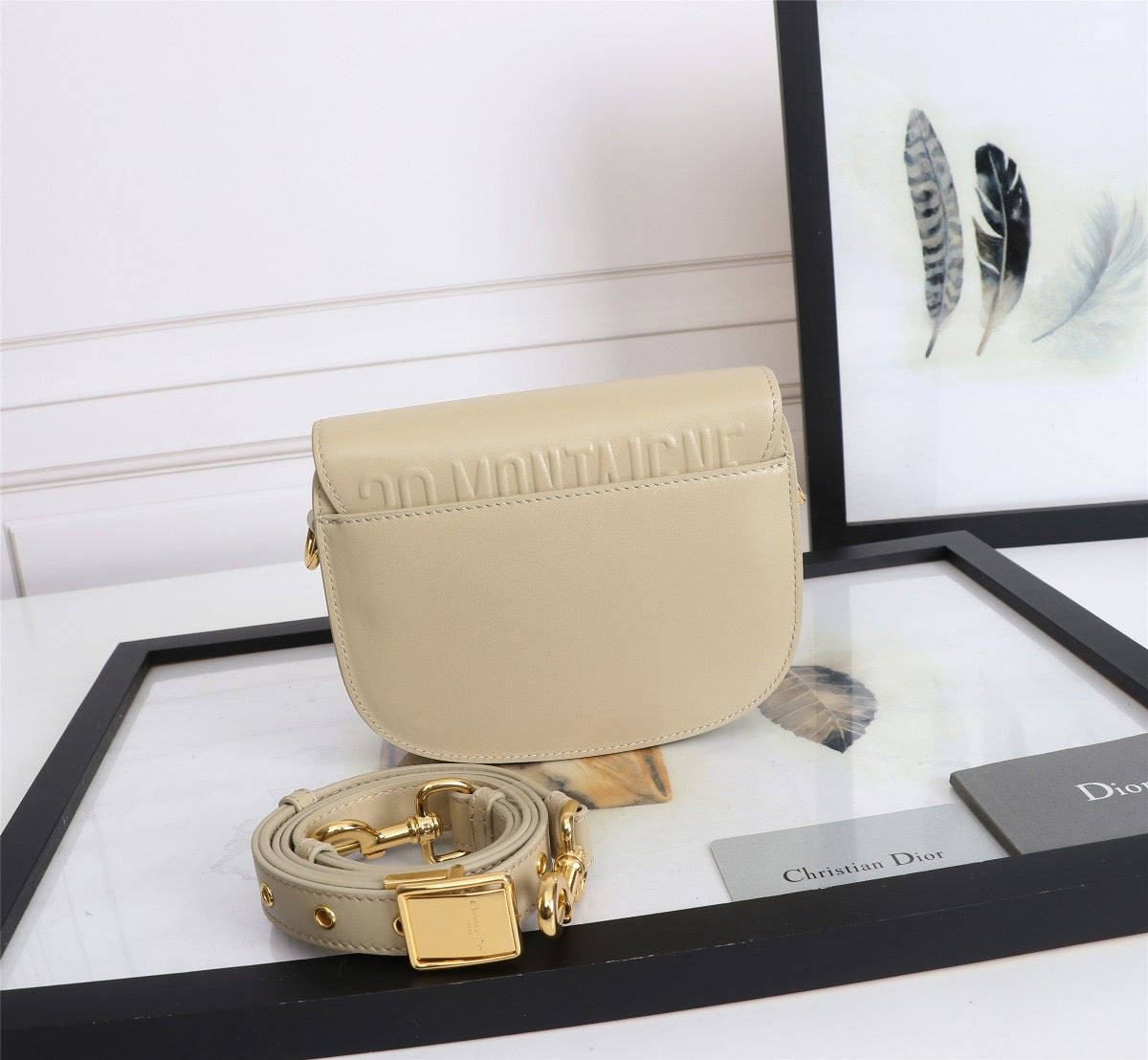 Dior Bobby Small Bag In Beige Box Calfskin