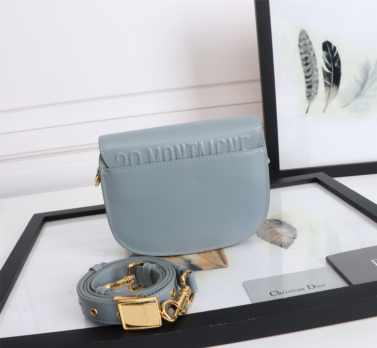 Dior Bobby Small Bag In Haze Blue Box Calfskin