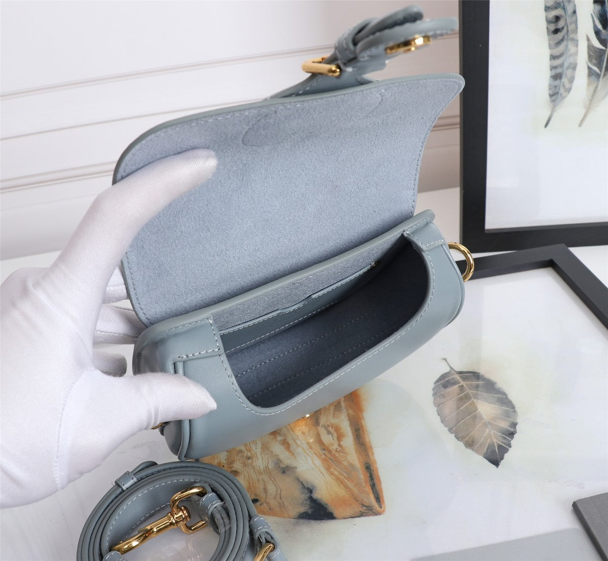 Dior Bobby Small Bag In Haze Blue Box Calfskin