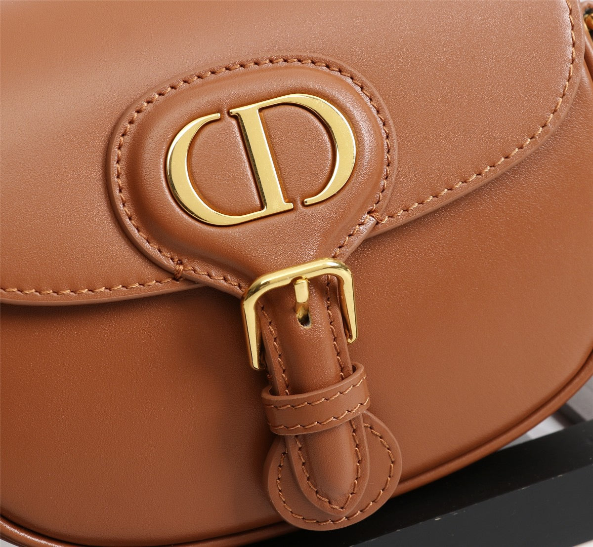 Dior Bobby Small Bag In Gold Brown Box Calfskin