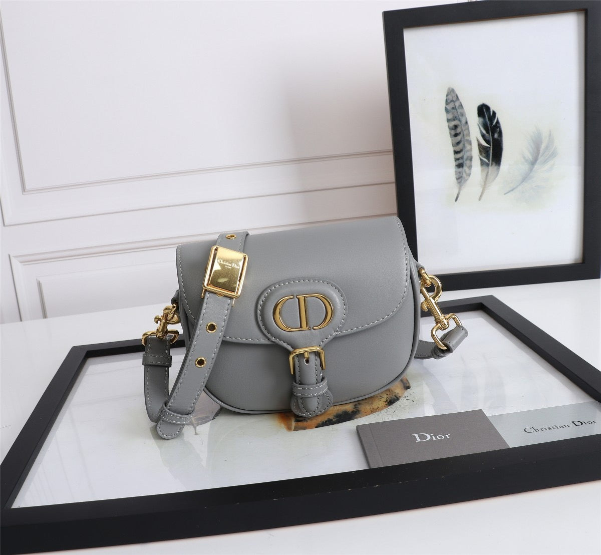 Dior Bobby Micro Bag In Gray Box Calfskin