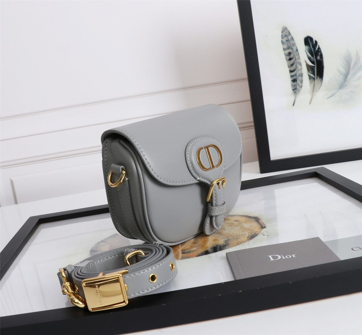 Dior Bobby Micro Bag In Gray Box Calfskin