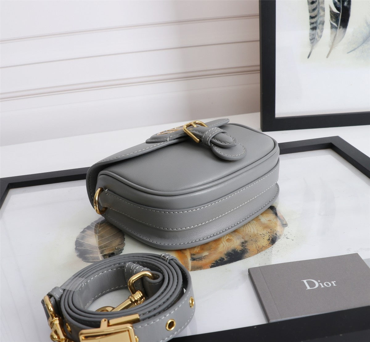 Dior Bobby Micro Bag In Gray Box Calfskin