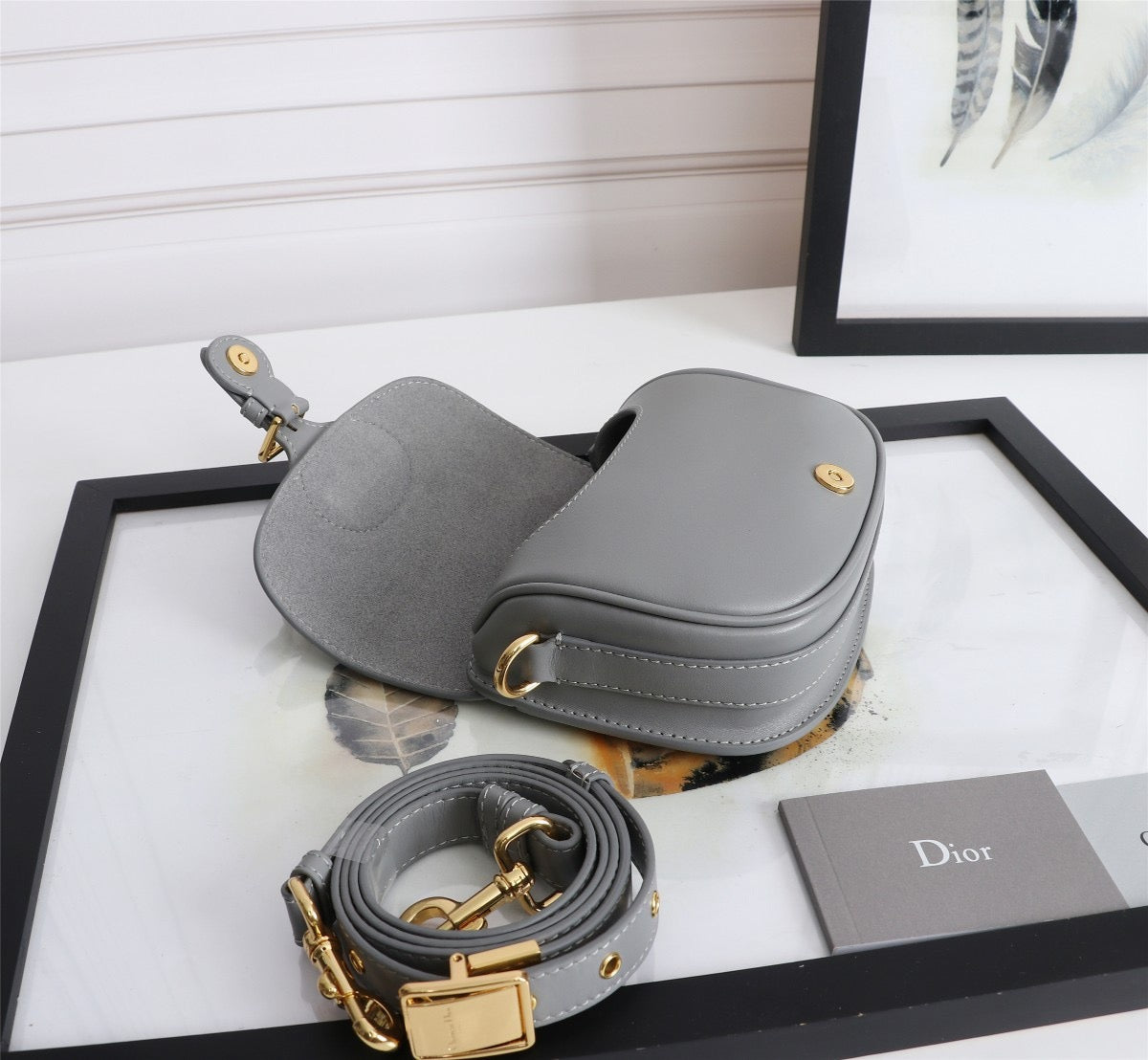 Dior Bobby Small Bag In Gray Box Calfskin