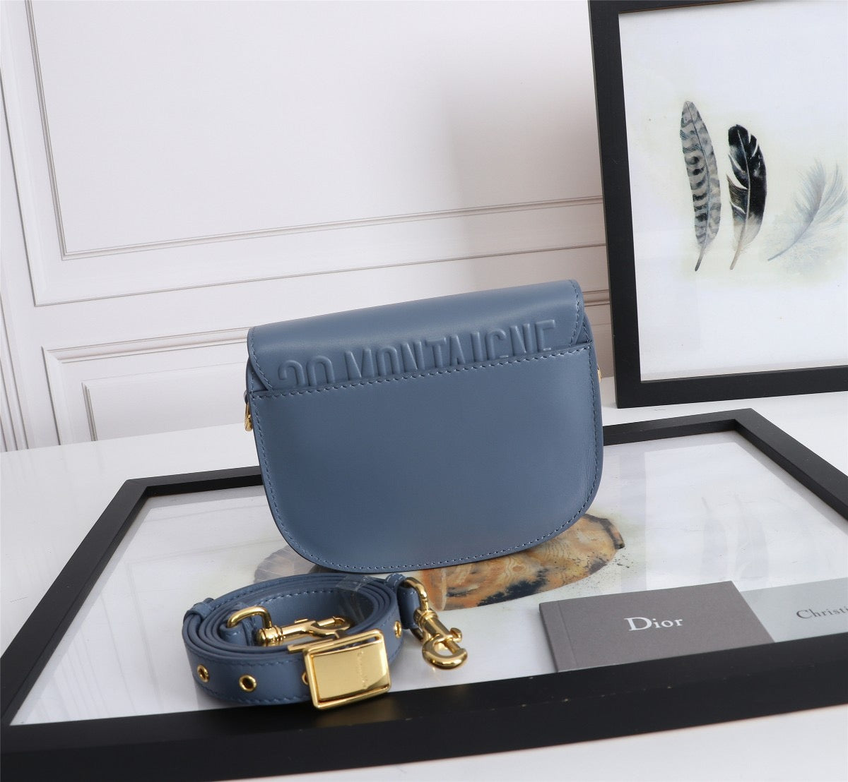 Dior Bobby Small Bag In Blue Paradise Box Calfskin