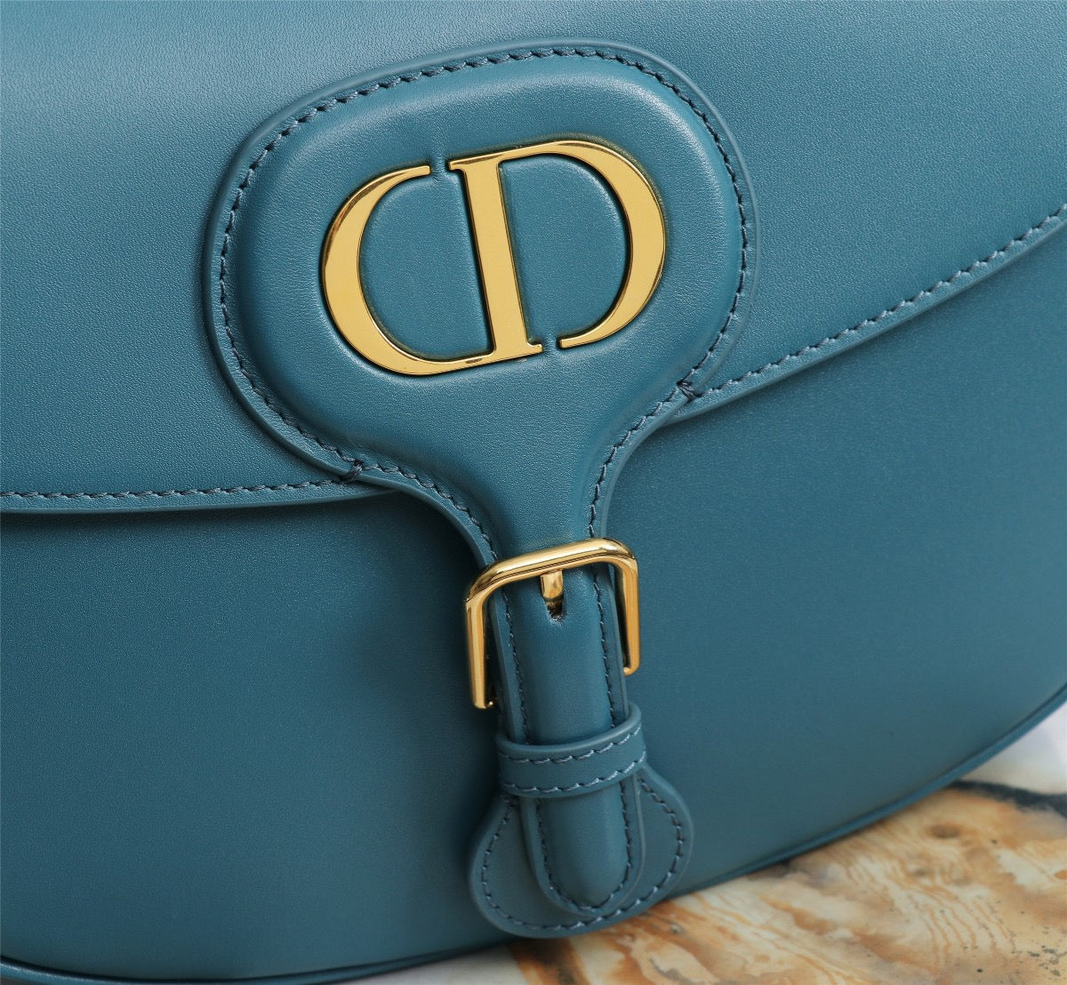 Dior Bobby Large Wide Shoulder Strap Dark Blue Calfskin Bag