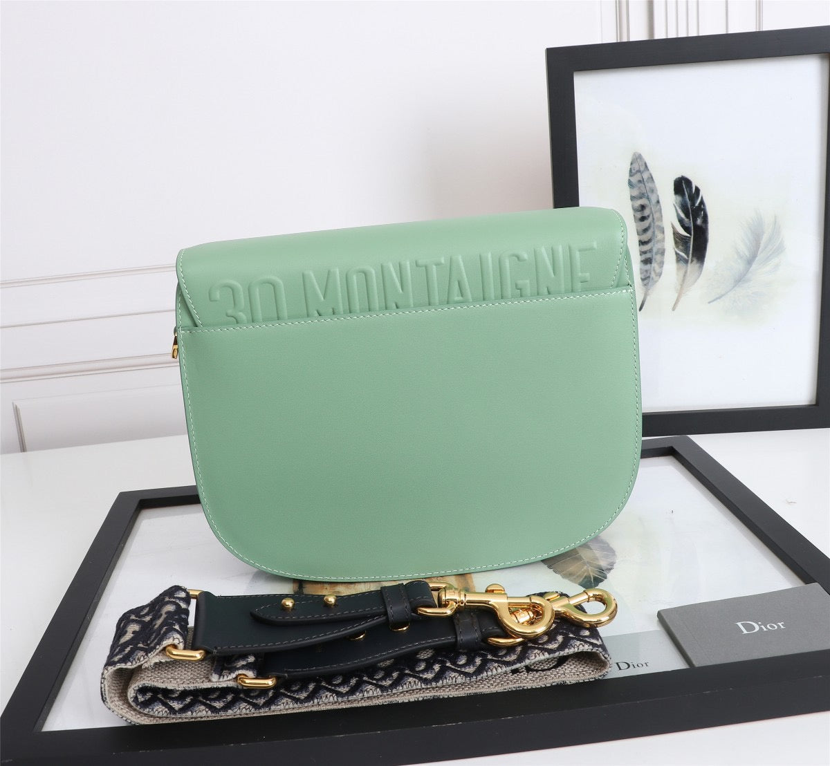 Dior Bobby Large Bag In Vert Criquet Box Calfskin