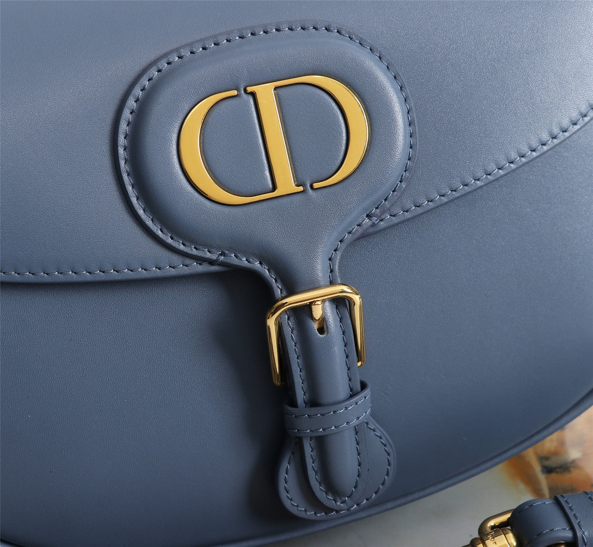 Dior Bobby Large Wide Shoulder Strap  Bag In Dark Blue Calfskin