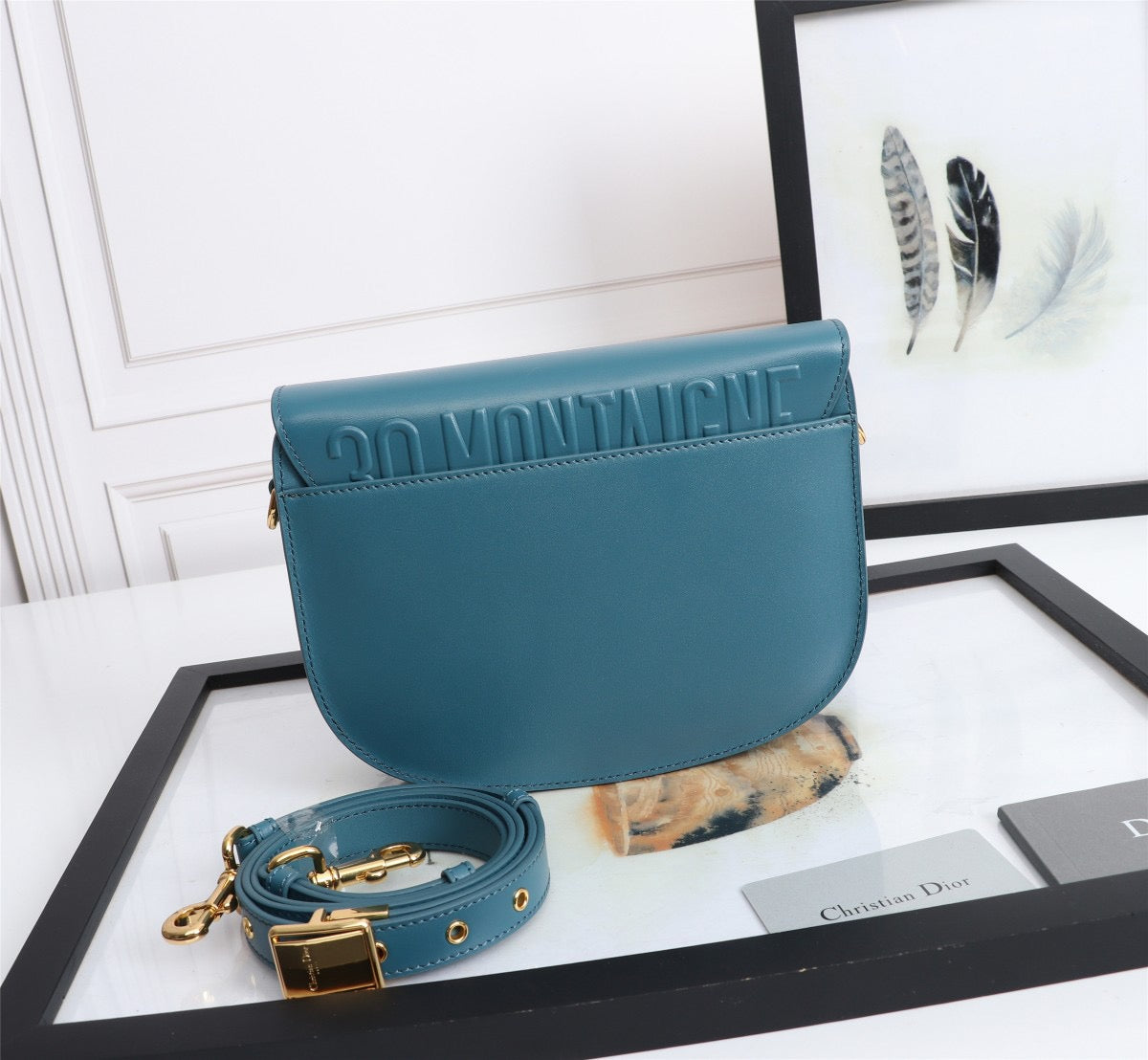 Dior Bobby Medium Bag In Blue Zephyr Dior Oblique Jacquard