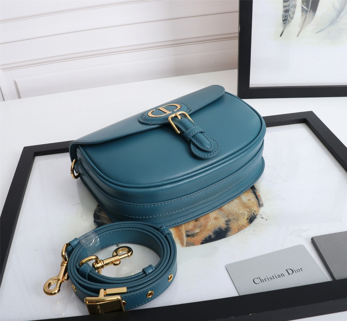 Dior Bobby Medium Bag In Blue Zephyr Dior Oblique Jacquard