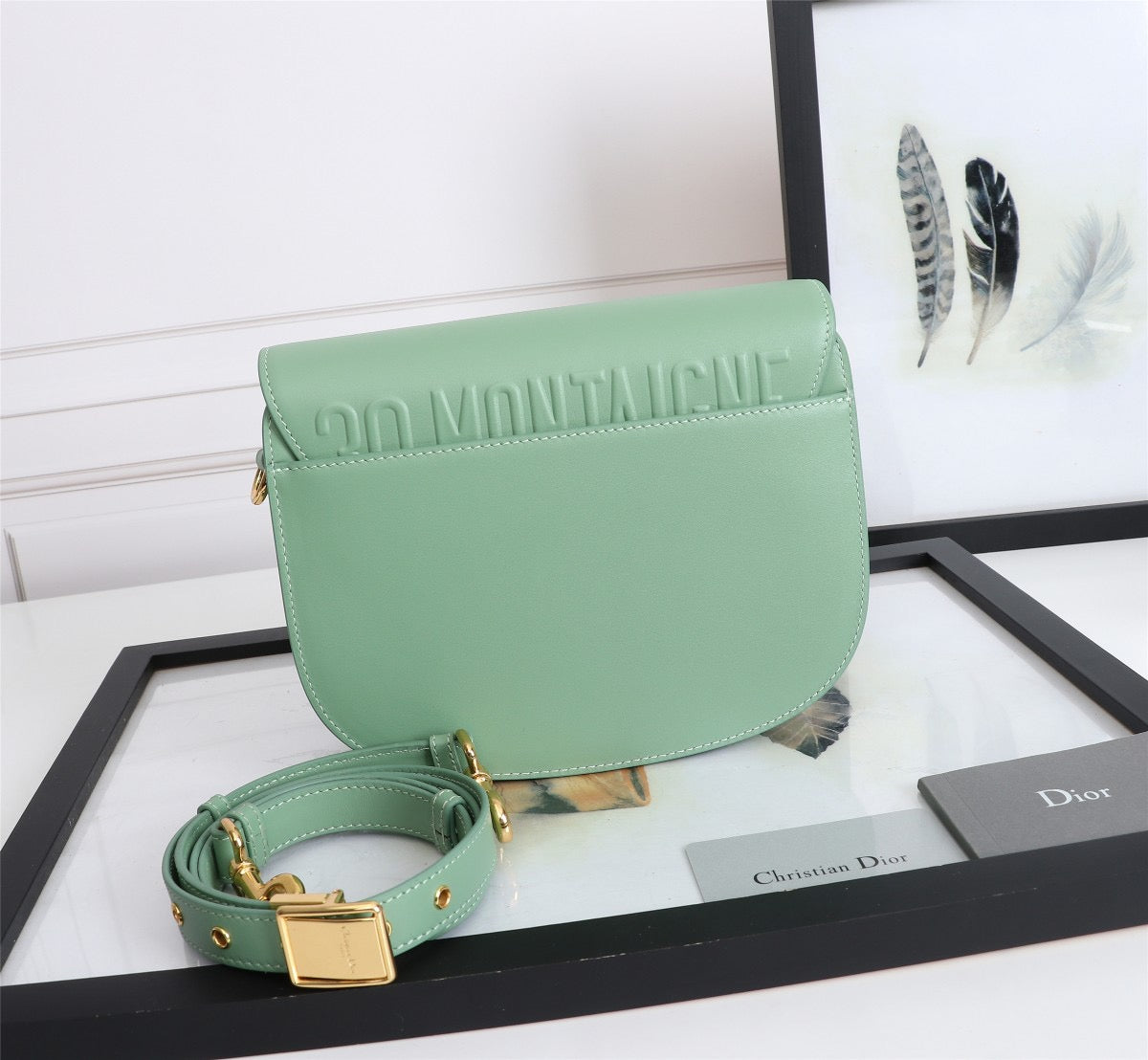 Dior Bobby Small Bag In Vert Criquet Box Calfskin