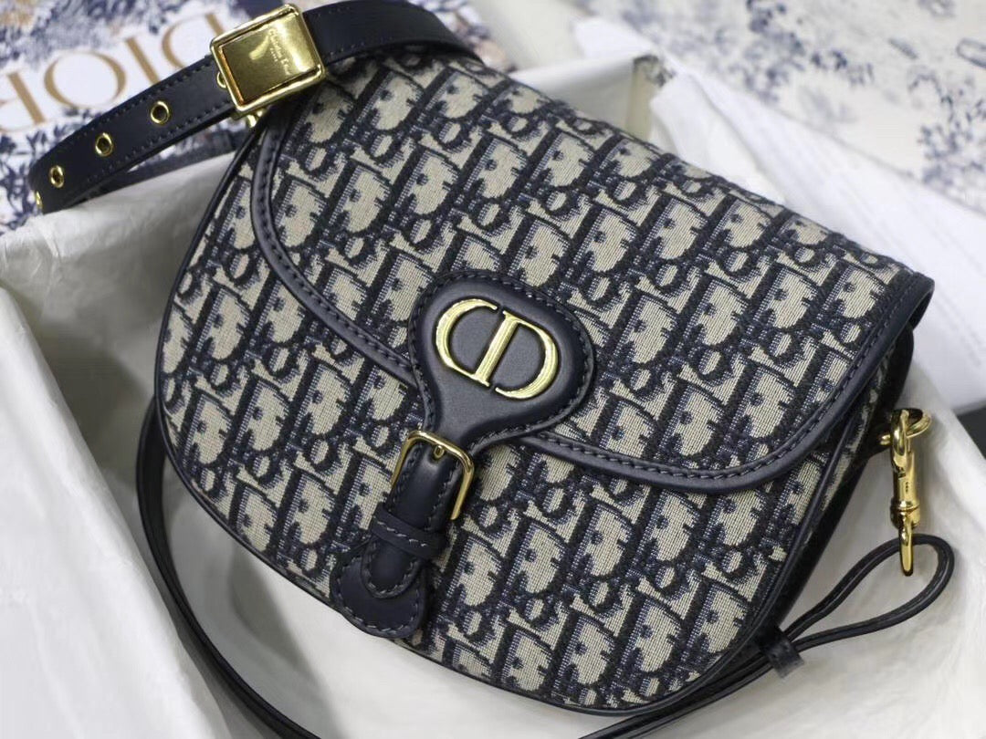 Dior Bobby Small Bag In Blue Dior Oblique Jacquard