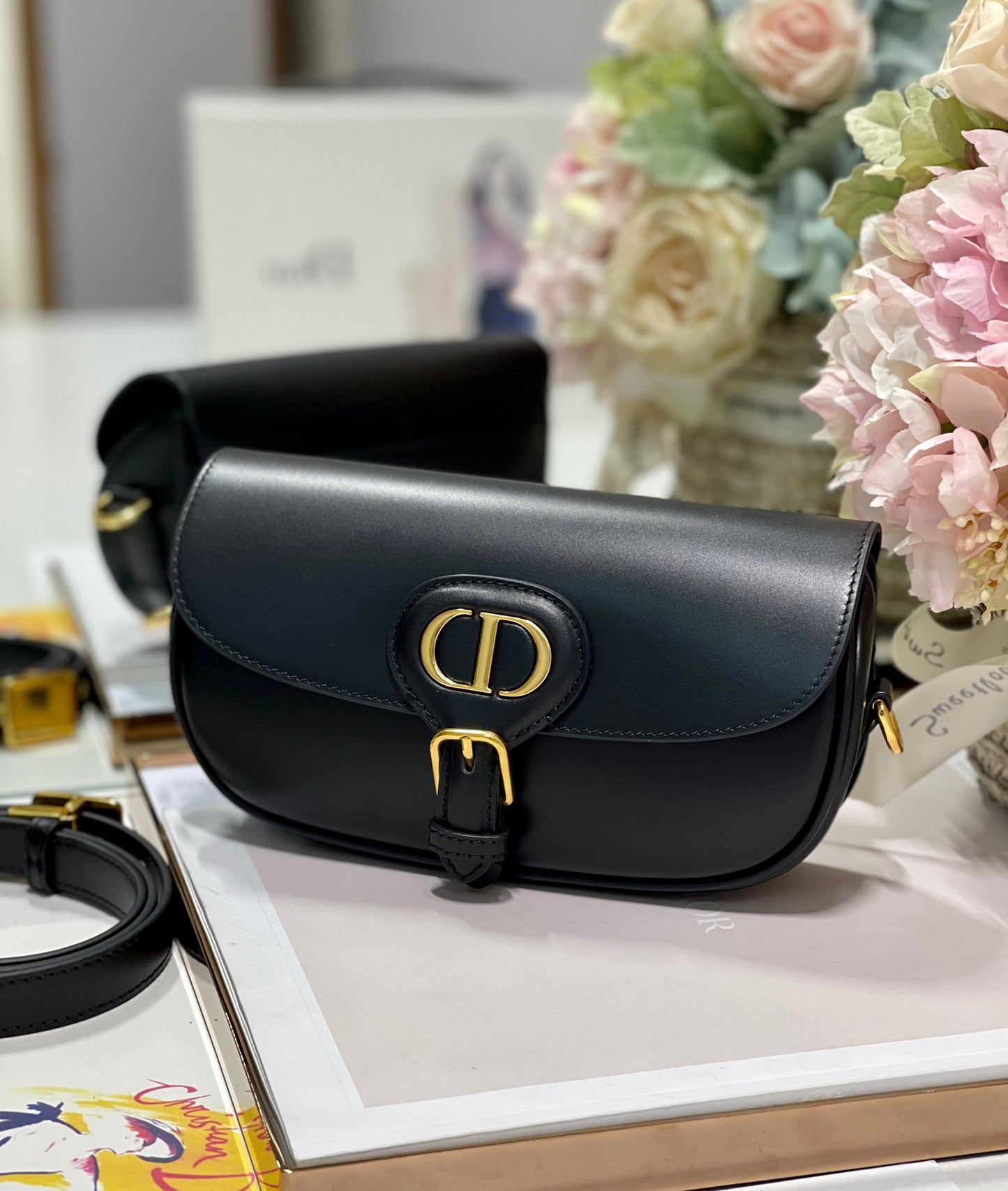 Dior Bobby East-West Bag In Black Box Calfskin