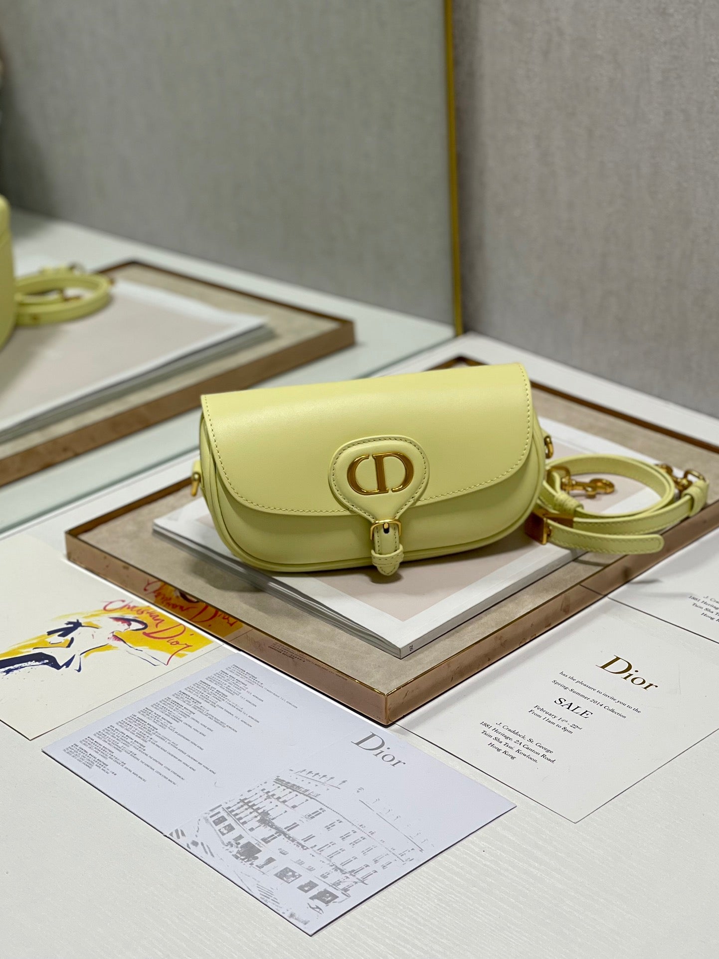 Dior Bobby East-West Bag In Yellow Box Calfskin