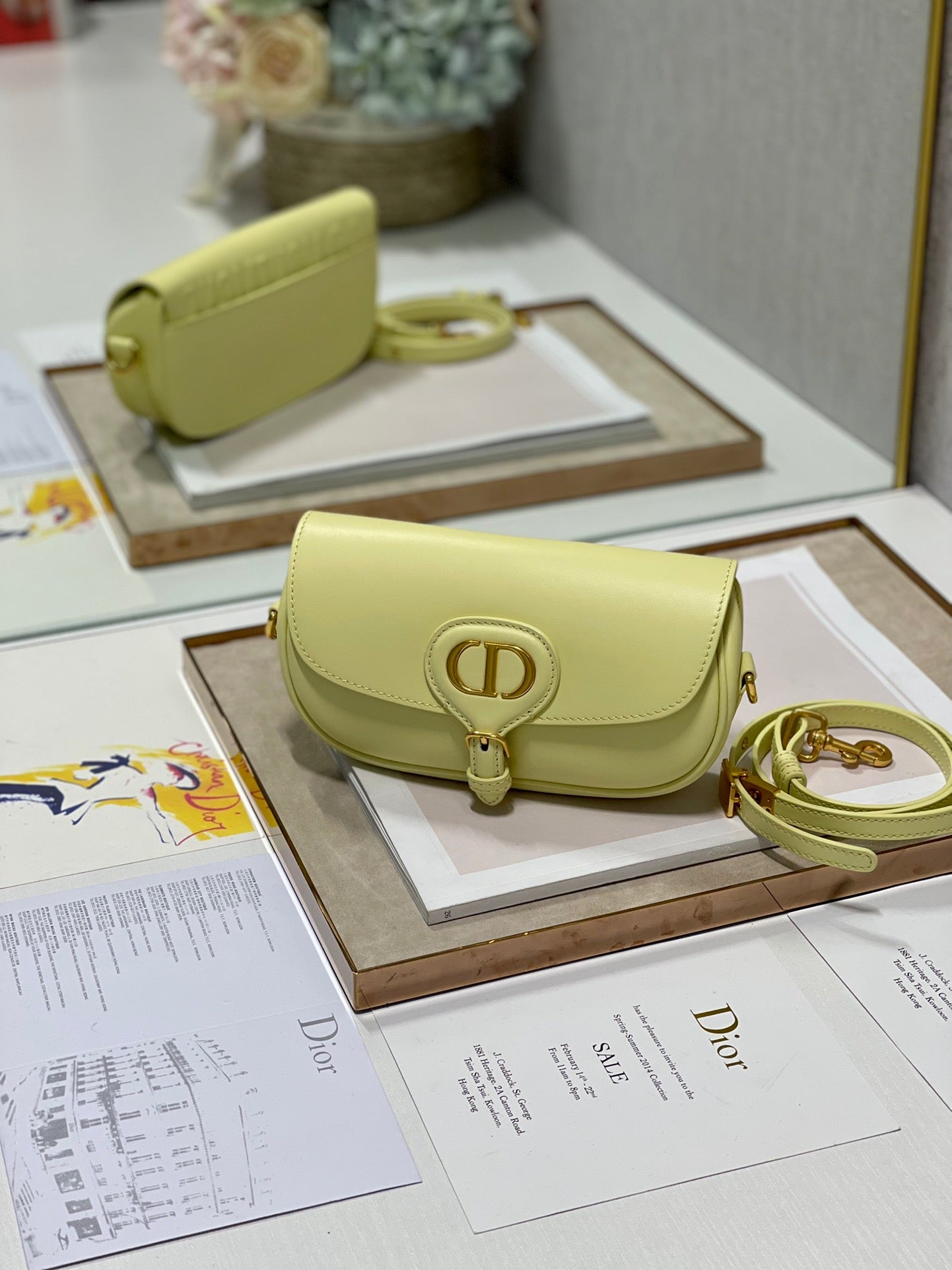 Dior Bobby East-West Bag In Yellow Box Calfskin