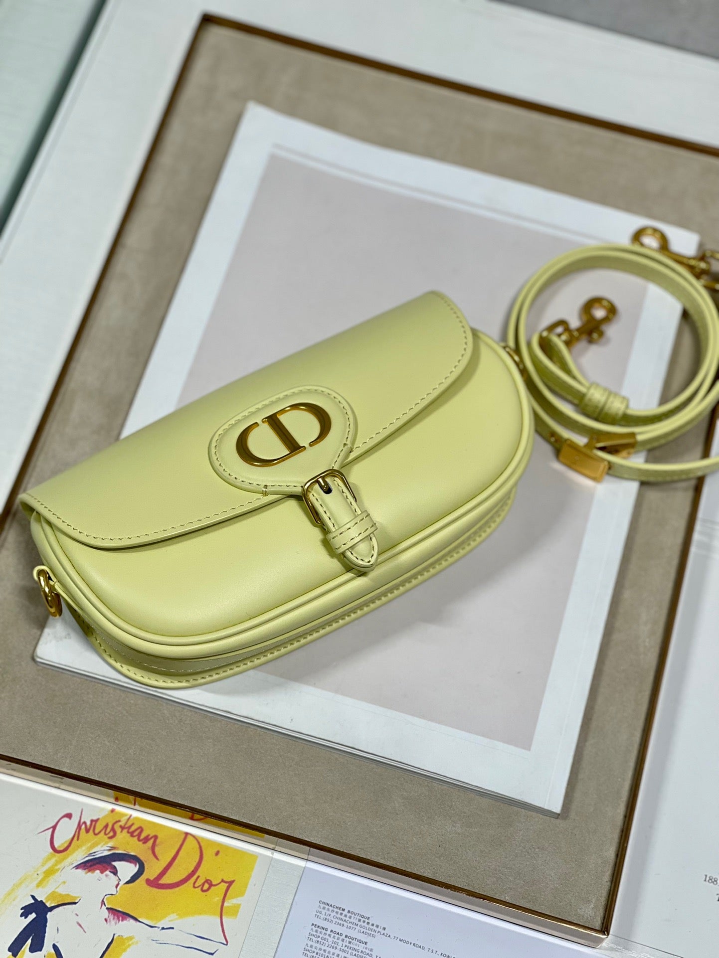 Dior Bobby East-West Bag In Yellow Box Calfskin