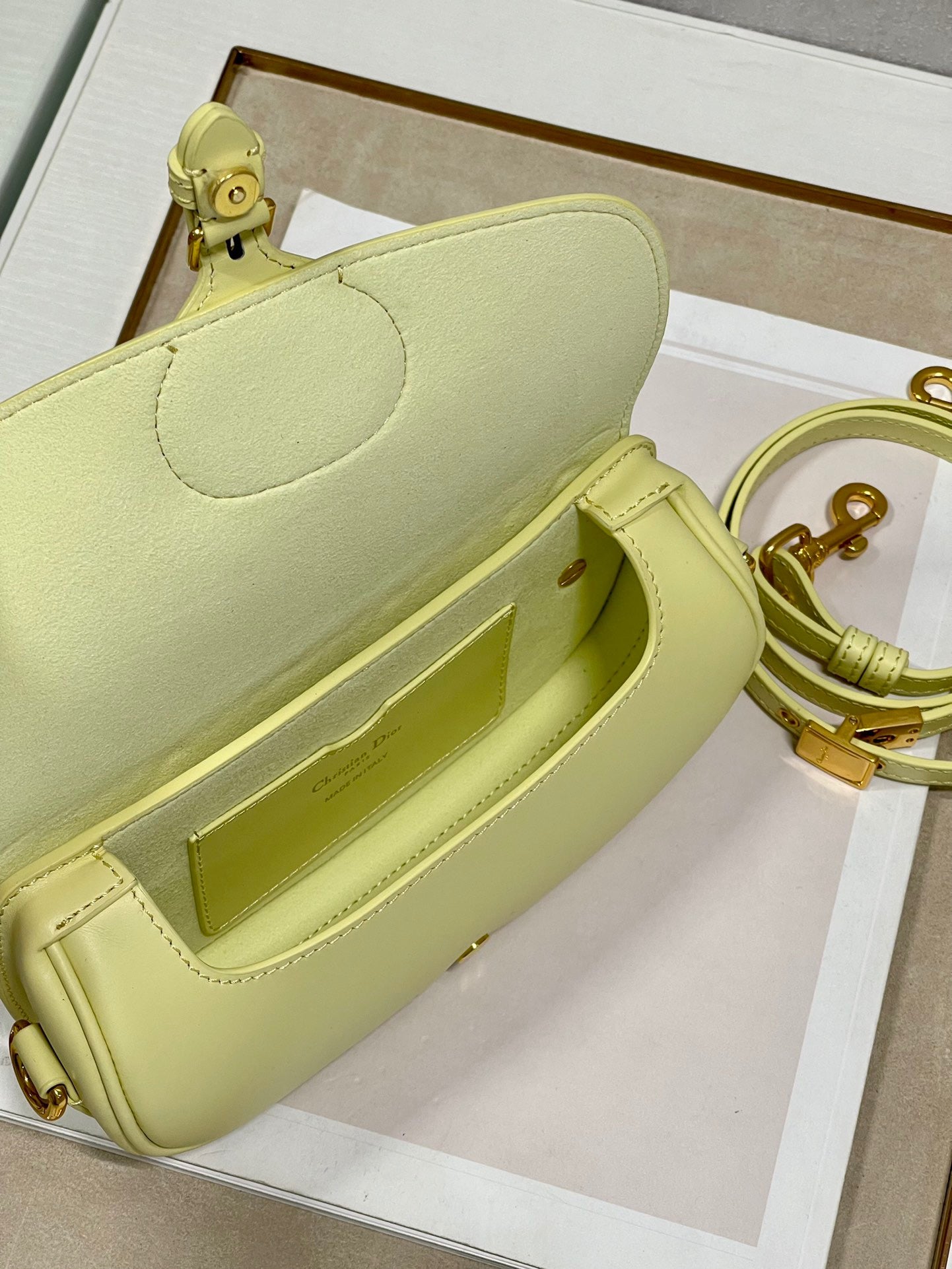 Dior Bobby East-West Bag In Yellow Box Calfskin