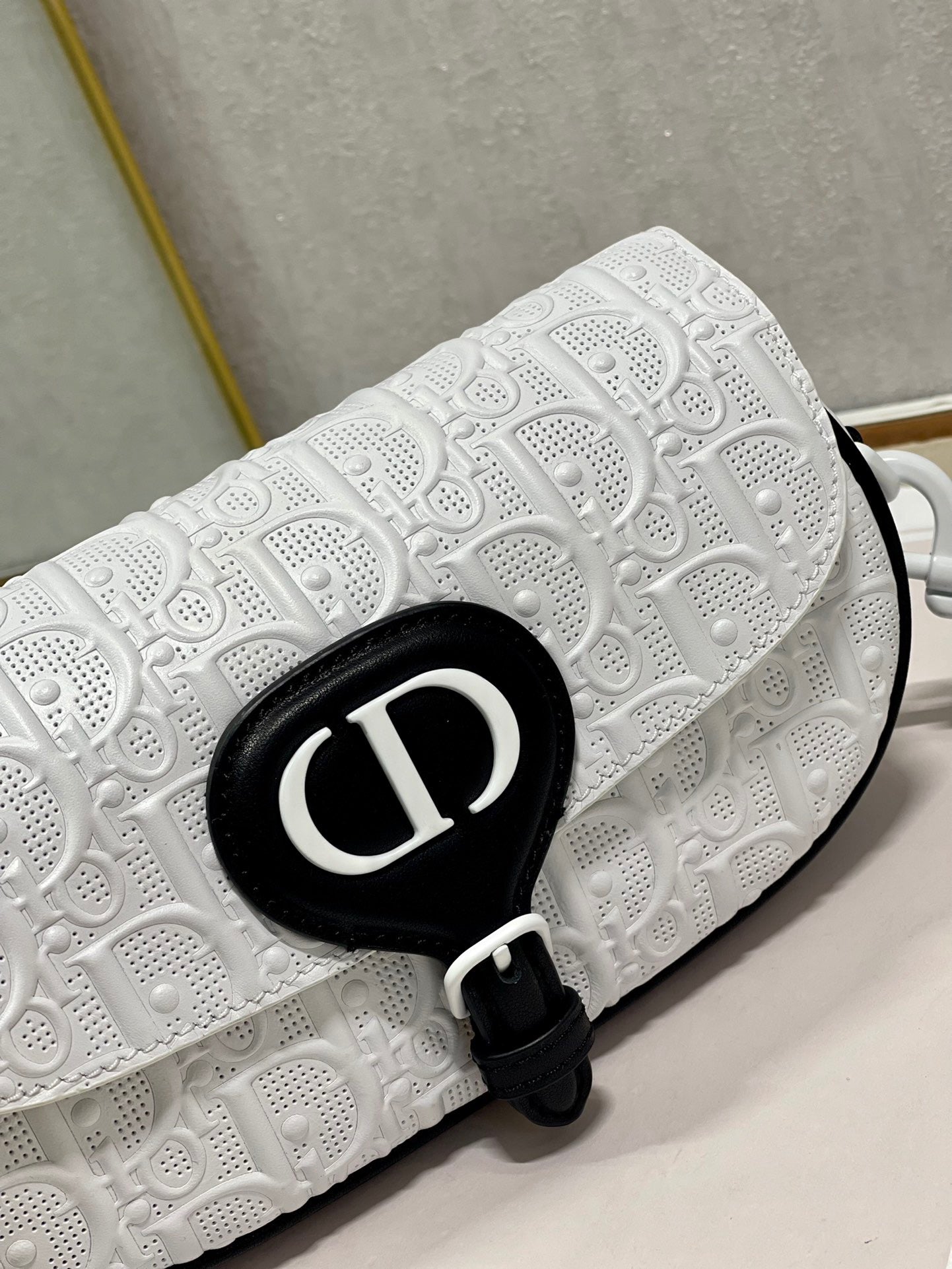 Dior Bobby East-West Bag In White Retro Calfskin Texture