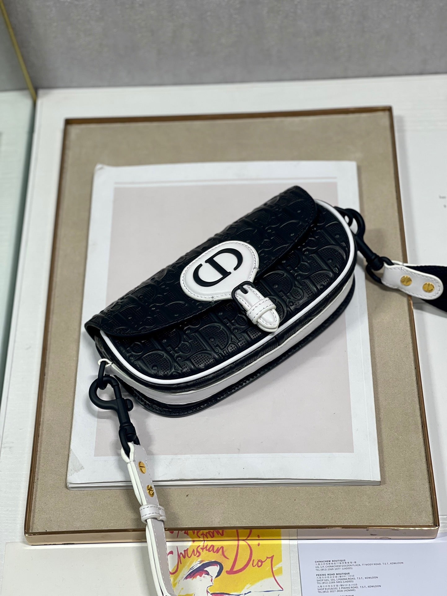 Dior Bobby East-West Bag In Black Retro Calfskin Texture