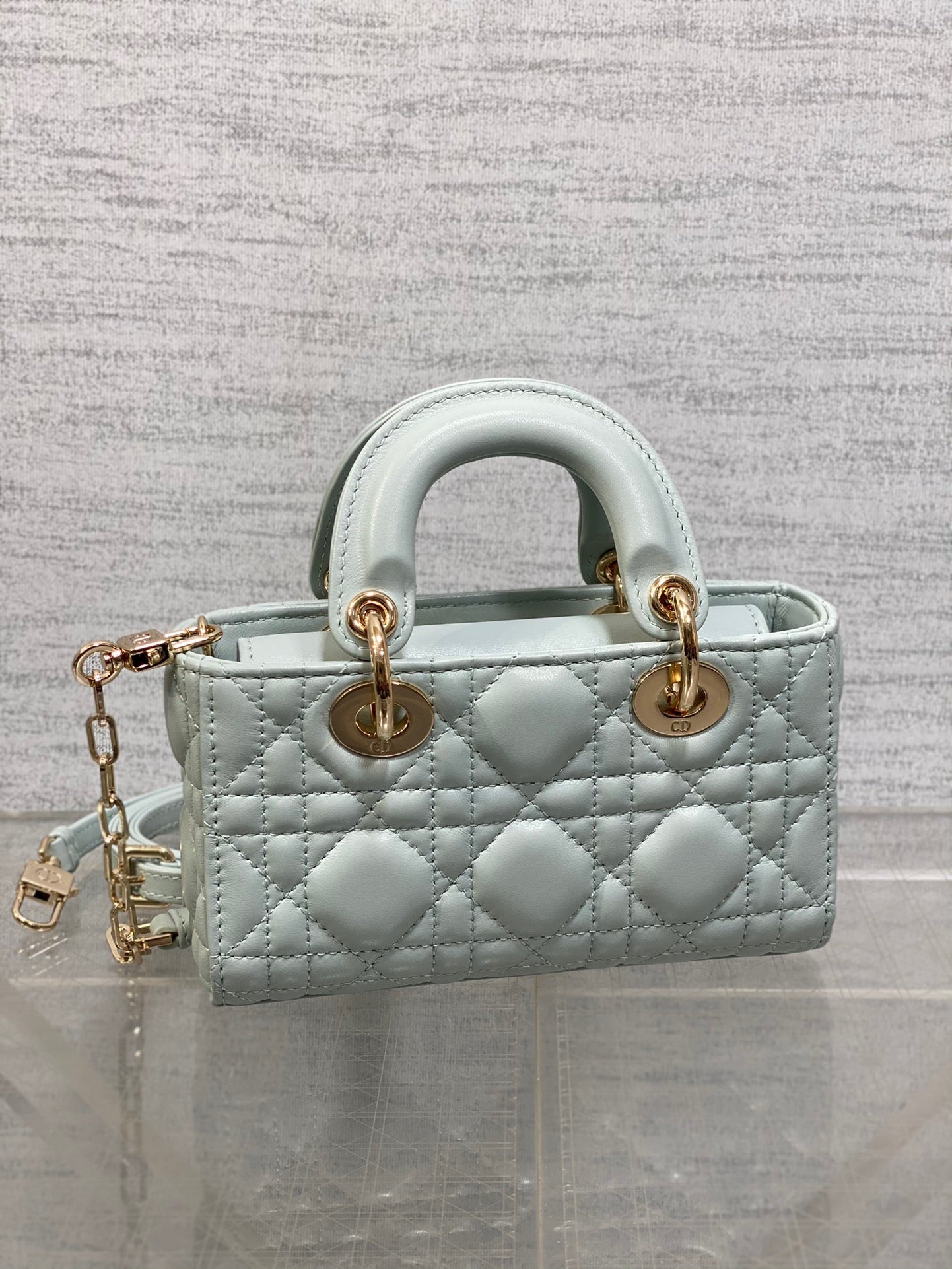 Dior Lady D-Joy Bag In Haze Blue Cannage Lambskin