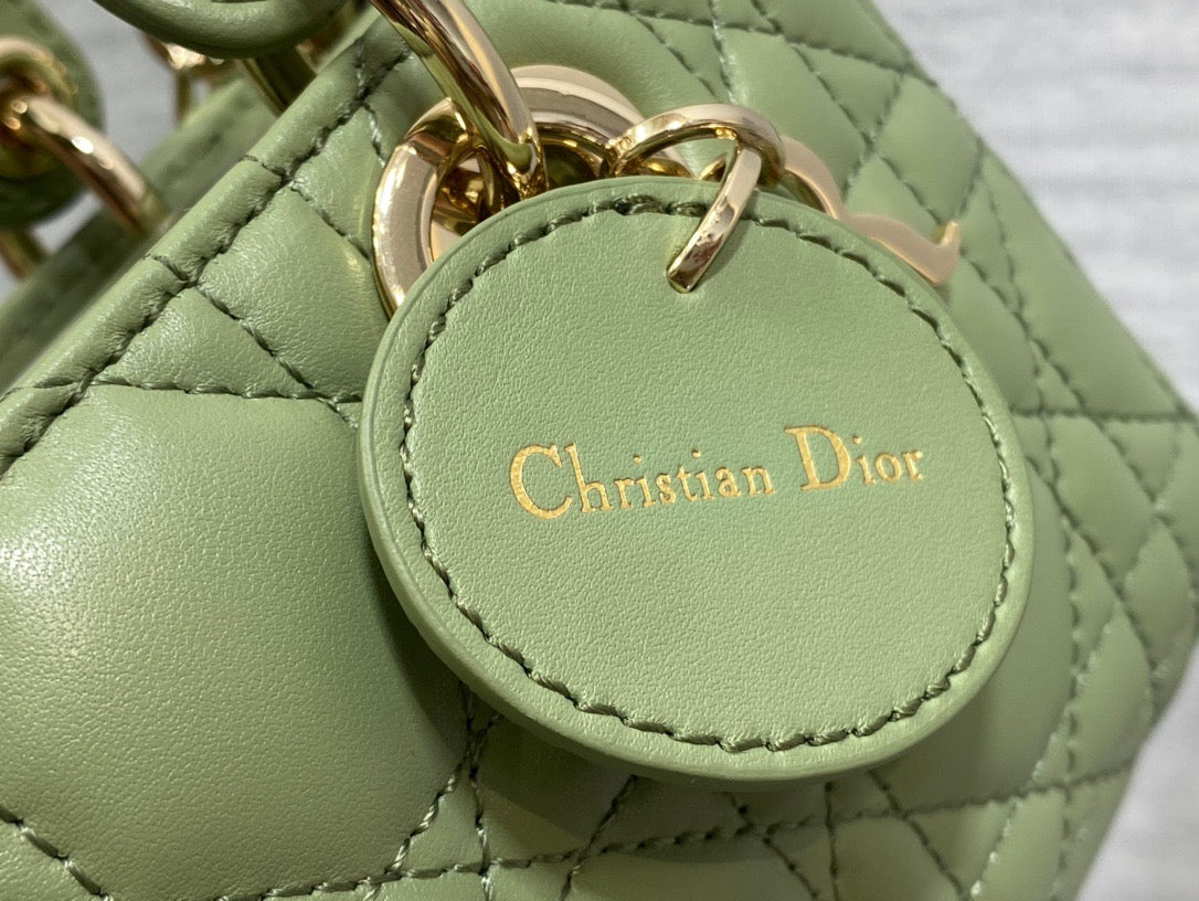 Dior Lady D-Joy Bag In Green Cannage Lambskin