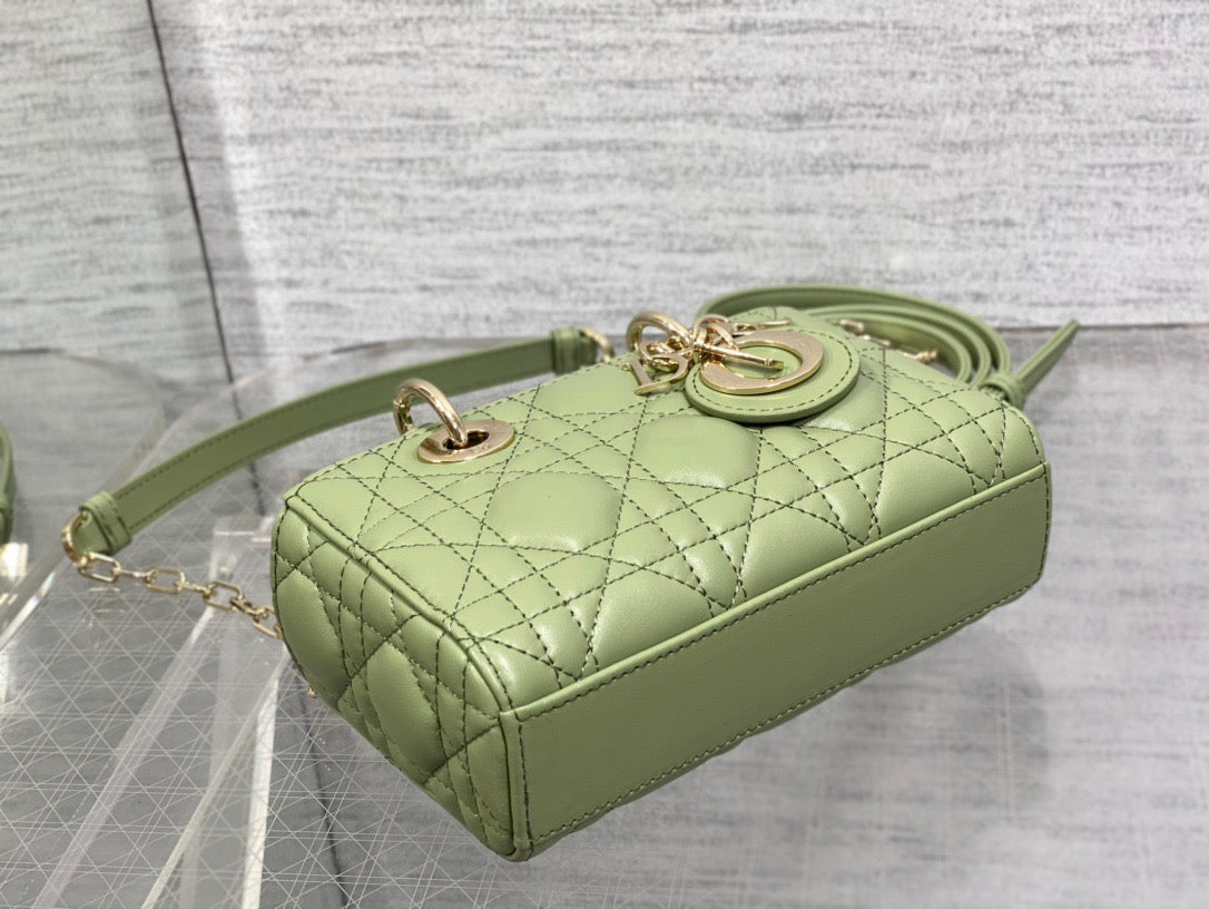 Dior Lady D-Joy Bag In Green Cannage Lambskin