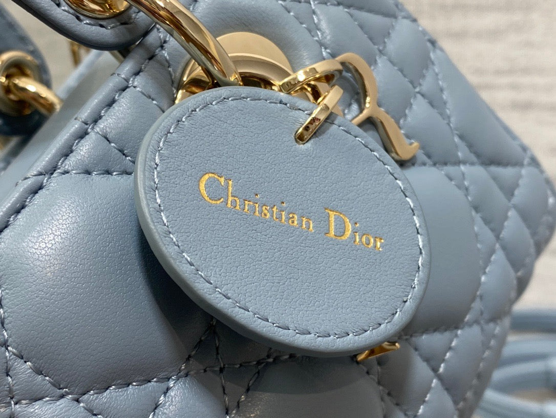 Dior Lady D-Joy Bag In Blue Cannage Lambskin