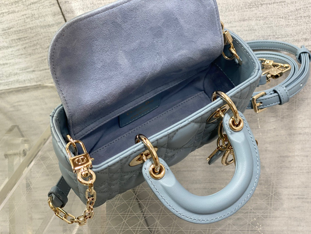 Dior Lady D-Joy Bag In Blue Cannage Lambskin