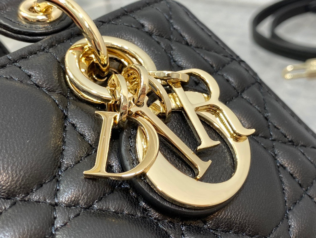 Dior Lady D-Joy Micro Bag In Black Cannage Lambskin