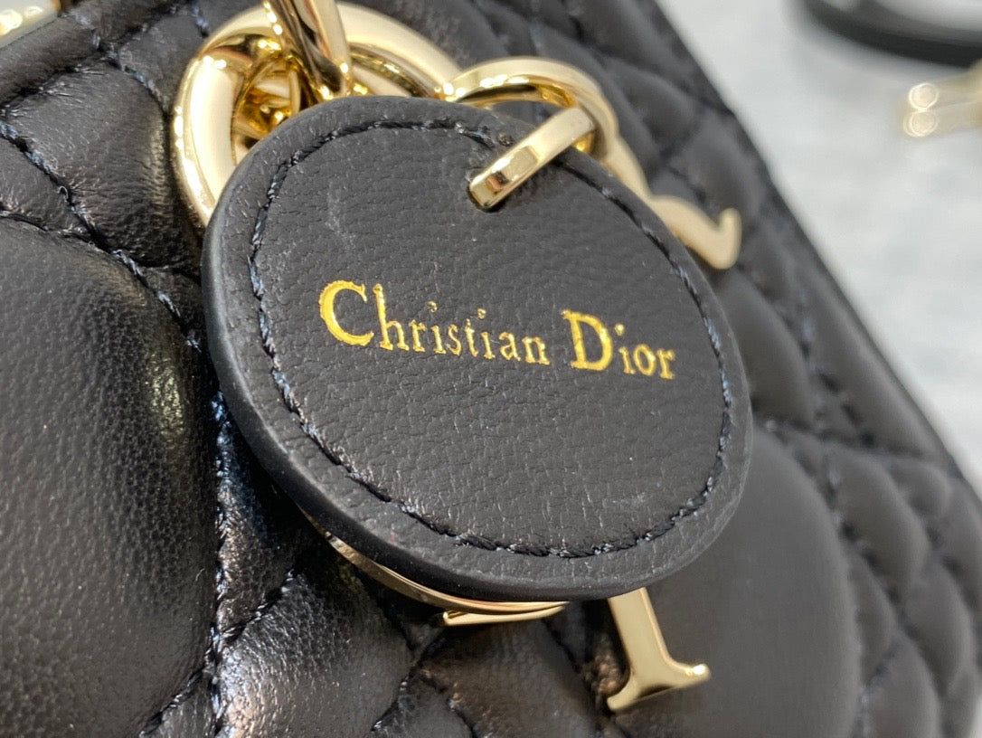 Dior Lady D-Joy Micro Bag In Black Cannage Lambskin