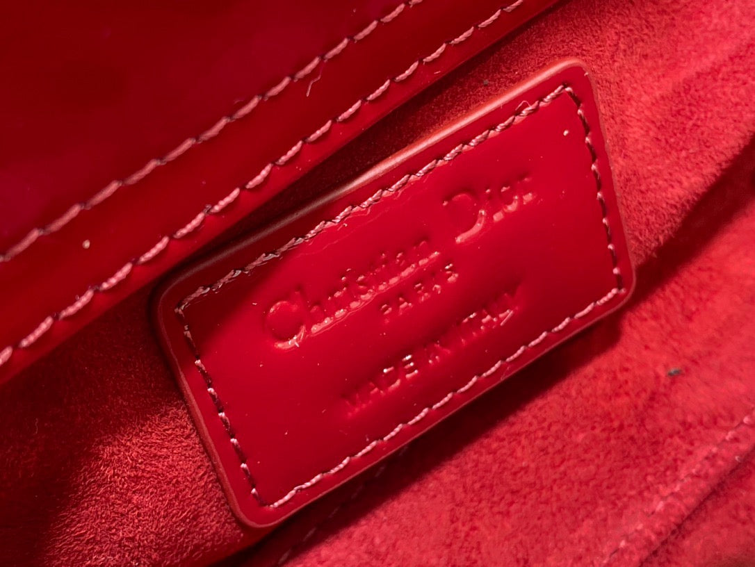 Dior Lady D-Joy Bag in Red Patent Calfskin